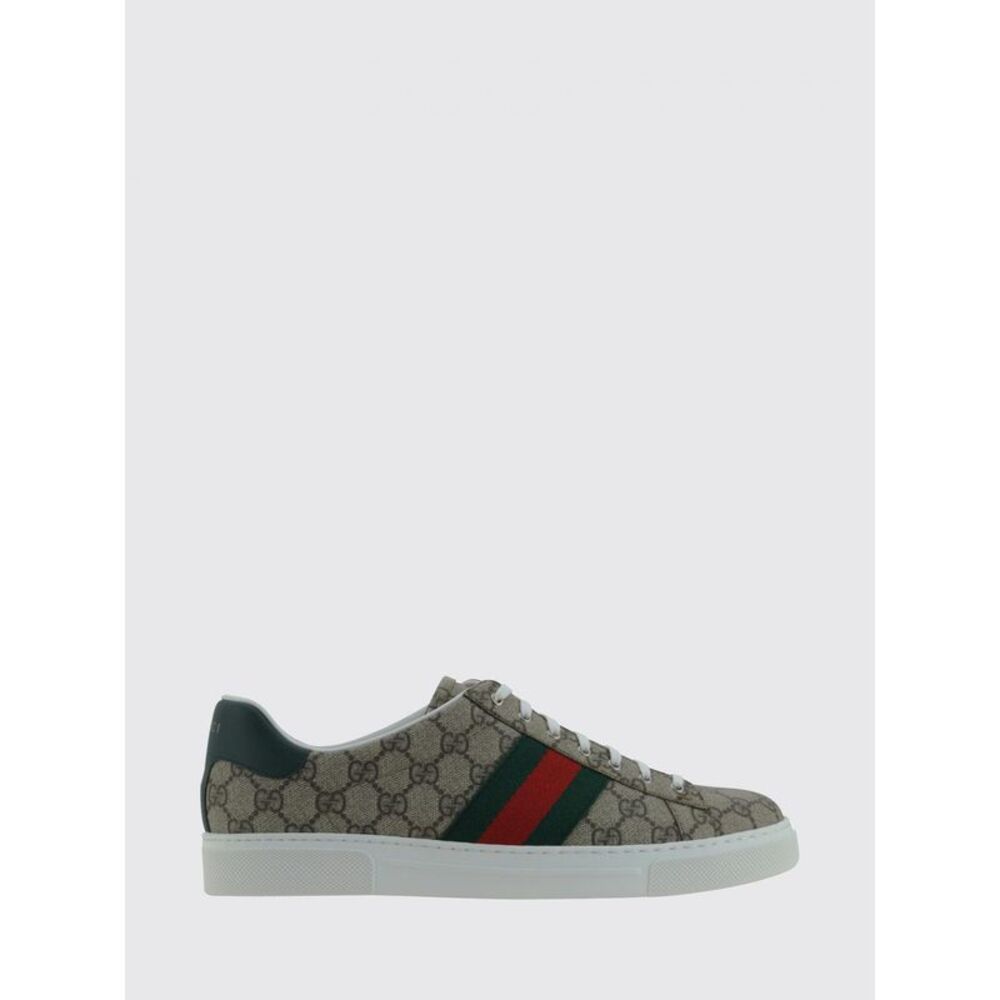 Gucci Men Gucci Ace Low-Top Sneakers In Gg Supreme Fabric With Monogram